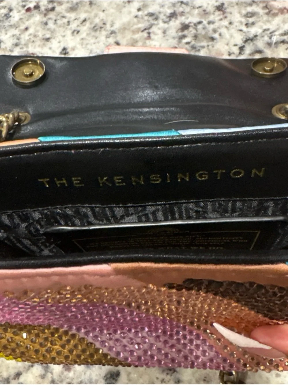 Kurt Geiger Multicolor Crystal-Strap Chain Shoulder Bag